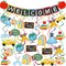 Back to School Hanging Decorations Set, Welcome to School Banner and Swirl Decorations, Classroom Welcome Party Decor with School Bus, Apple & Book Cutouts, Back to School Ceiling Hanging Supplies